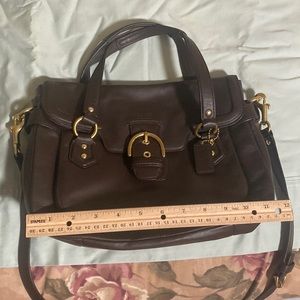 Coach leather handbag with crossbody strap